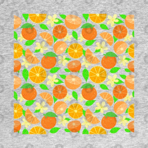 Orange fruit pattern - blue by Juliana Costa